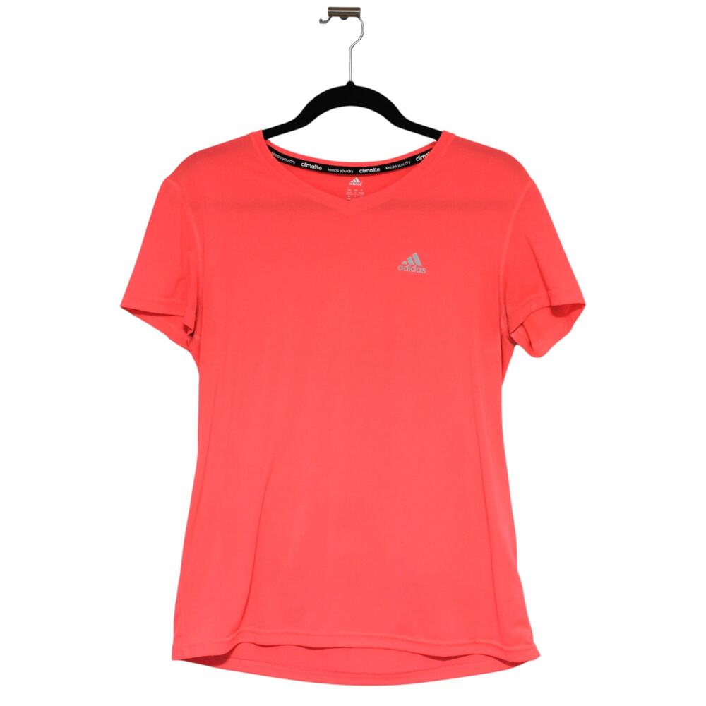 Adidas Size Medium Pink Short Sleeve Shirt Climalite Top
